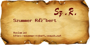 Szummer Róbert névjegykártya